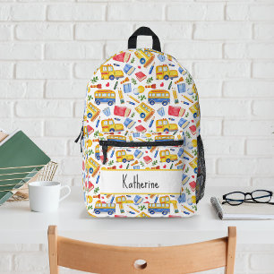 Funny School Bus Go Back To School Pattern Printed Backpack