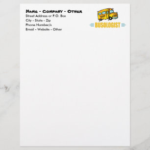 Funny School Bus Personalized Letterhead