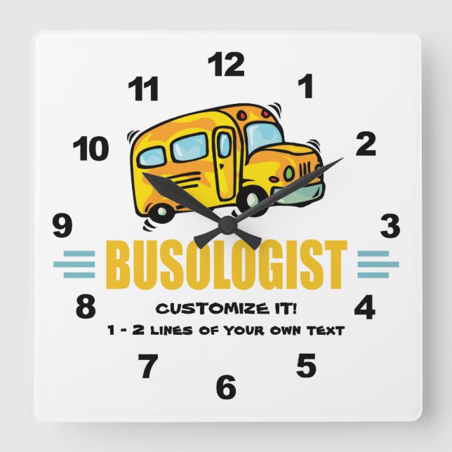 Funny School Bus Square Wall Clock (Front)