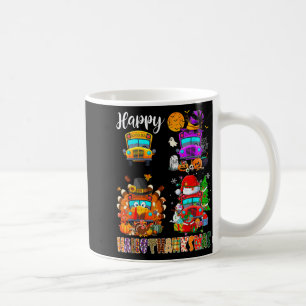 Funny School Bus Witch Turkey Santa Happy Hallotha Coffee Mug