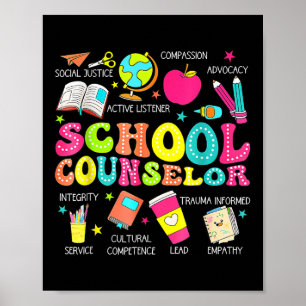 Funny School Counsellor Back To School Teacher Cou Poster