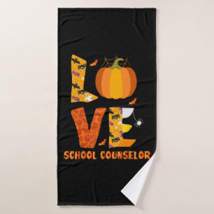 Funny School Counsellor Love Halloween Bath Towel