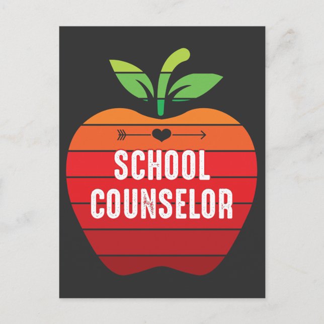 Funny School Counsellor Retro Apple Postcard (Front)