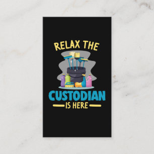 Funny School Custodian Cleaning Janitor Caretaker Business Card