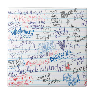 Funny School Doodles Art Sayings Fun Tile