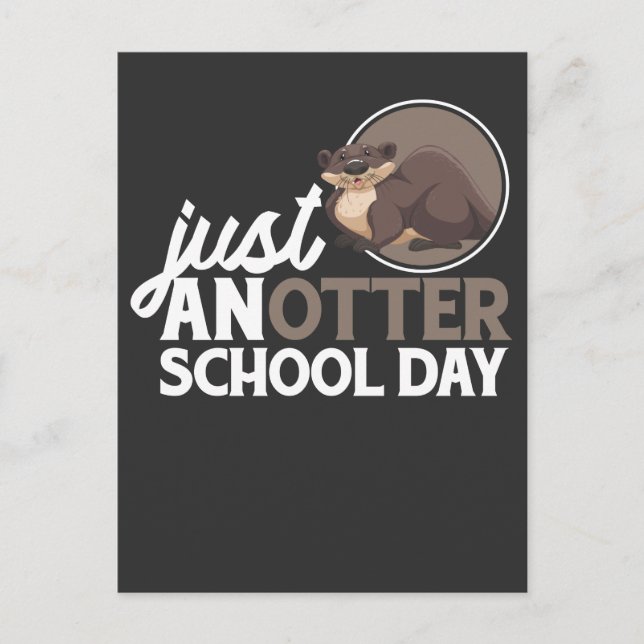 Funny School Fun otter animal Student pun Postcard (Front)