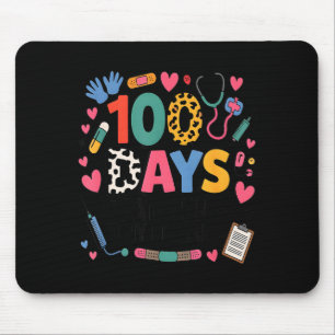 Funny School Nurse 100 Days Patching Tiny Humans I Mouse Mat