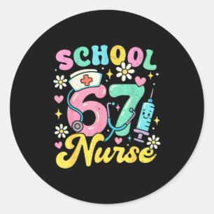 Funny School Nurse 67 Cute Medical Meme Design  Classic Round Sticker