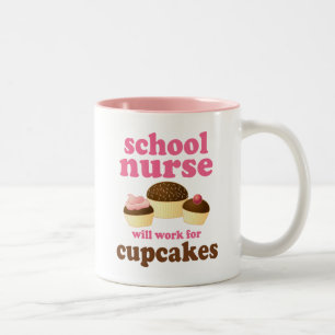 Funny School Nurse Two-Tone Coffee Mug