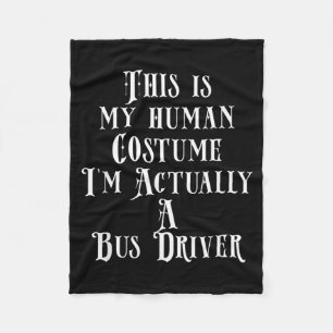 Funny School or City Bus Driver Costume for Bus Fleece Blanket