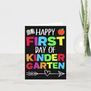 Funny School Teacher Student Happy First Day Of Ki Card