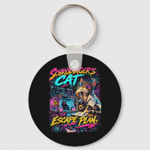 Funny Schrödingers Cat Escape Plan Science Teacher Key Ring