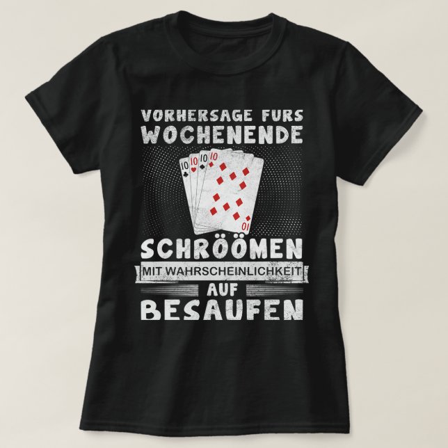 Funny Schröömen dolls card game Rheinland saying T-Shirt (Design Front)