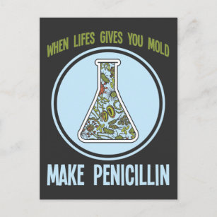 Funny Science Bacteria Humour Mould Make Penicilli Postcard