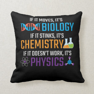 Funny Science Biology Chemistry Physics Teacher Cushion