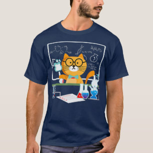 Funny Science Cat Chemistry Teacher T-Shirt