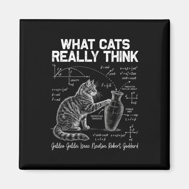 Funny Science Cat Physics Teacher What Cats Really Magnet (Front)