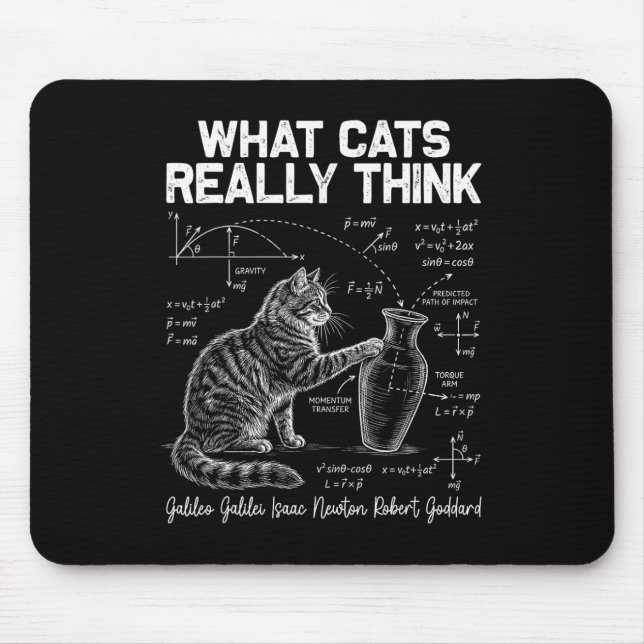 Funny Science Cat Physics Teacher What Cats Really Mouse Mat (Front)