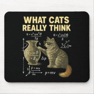 Funny Science Cat Physics What Cats Think Gift Men Mouse Mat