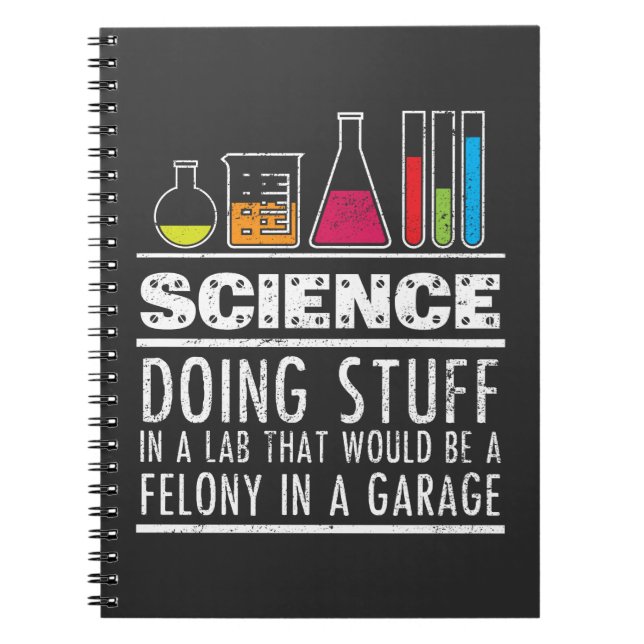 Funny Science Chemistry T Shirt for Nerds Notebook (Front)