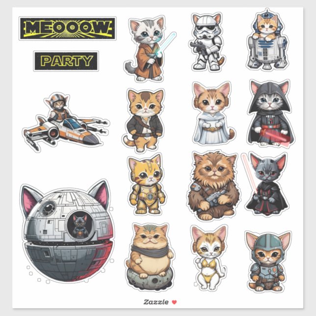 Funny Science Fiction Kitty Cat Custom Invitation (Sheet)