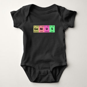 Funny Science Genius Periodic Table of Elements Baby Bodysuit