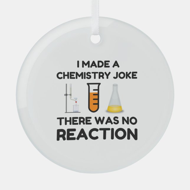 Funny Science lover chemistry joke Glass Tree Decoration (Front)