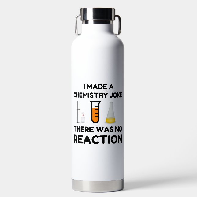 Funny Science lover chemistry joke Water Bottle (Front)