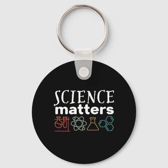Funny Science Matters Geek and Nerd Scientist Key Ring (Front)