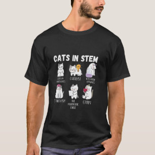 Funny Science Meme Cats In Stem Scientist Nerd Cat T-Shirt