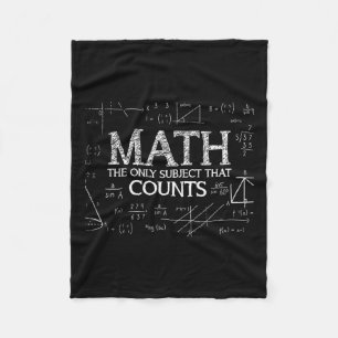 Funny Science Nerd Math The Only Subject That Coun Fleece Blanket