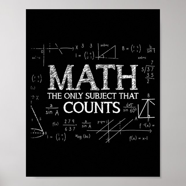 Funny Science Nerd Math The Only Subject That Coun Poster (Front)