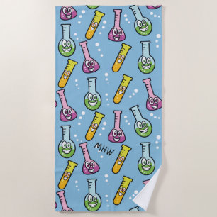 Funny Science Pattern custom monogram beach towel