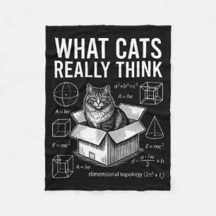 Funny Science Physics Cat in Box What Cats Think Fleece Blanket