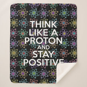 Funny Science Positive Quote Colourful Atom Patter Sherpa Blanket