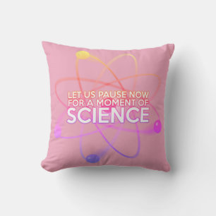 Funny Science Quote Modern Cool Girly Pink Cushion