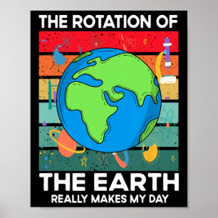 Funny Science Rotation Of Earth Makes My Day Space Poster