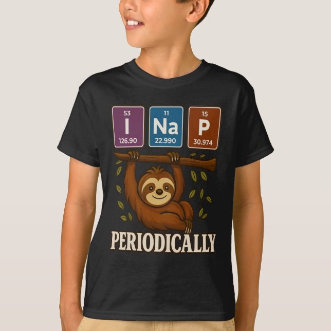 Funny Science Sloth Periodic Table Elements Shirt (Front)