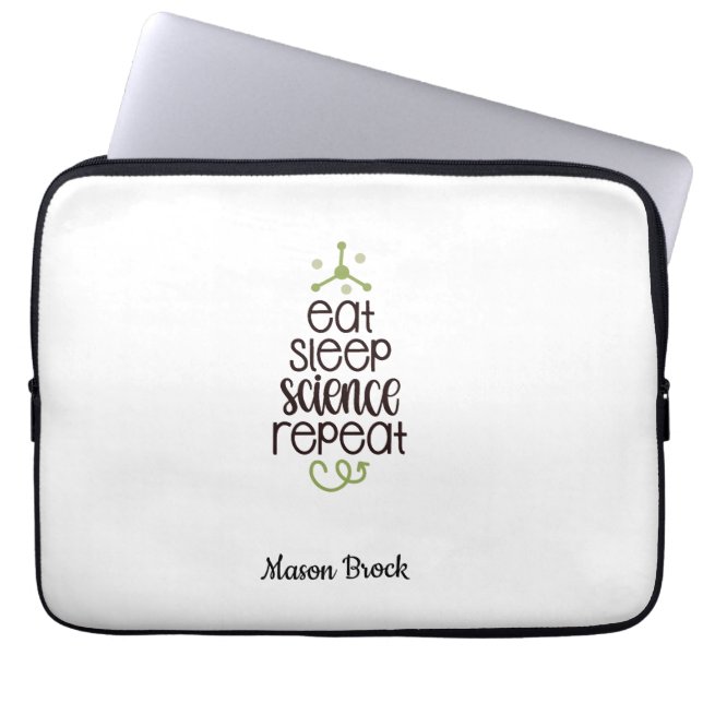Funny Science Student Personalised School Gift Laptop Sleeve (Front)