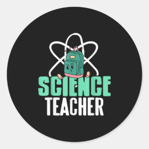 Funny Science Teacher Backpack School Humor  Classic Round Sticker