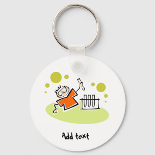 Funny scientist cartoon personalised key ring