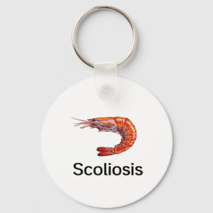 Funny Scoliosis Shrimp Key Ring