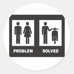 Funny Scooter Classic Round Sticker