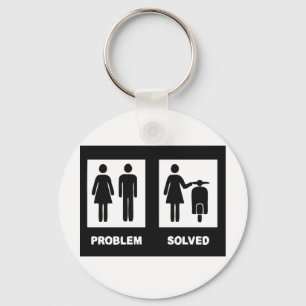 Funny scooter girl - no problem key ring