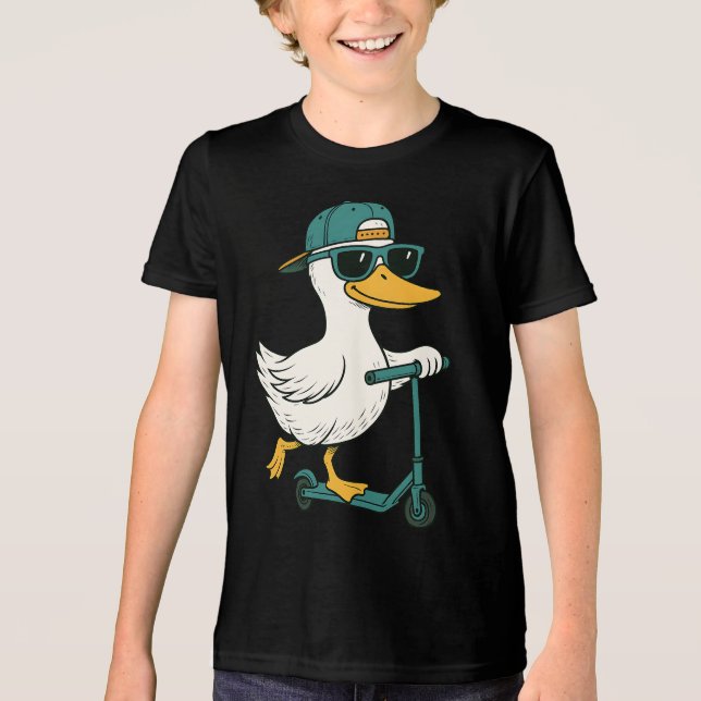 Funny Scooter Silly Goose Tri-Blend Shirt (Front)