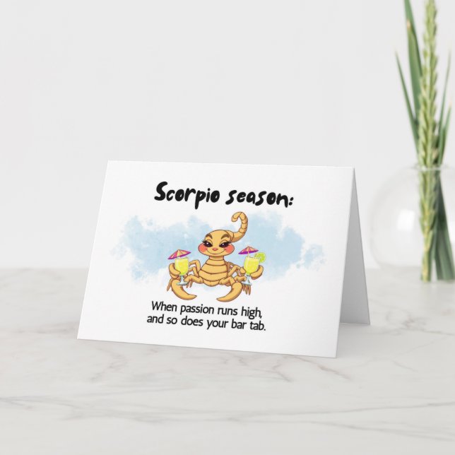 Funny Scorpio Zodiac Birthday Card (Front)