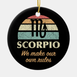 Funny Scorpio Zodiac Rules Ceramic Tree Decoration