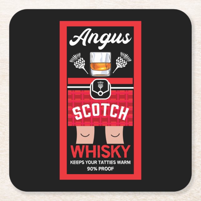 Funny Scotch Whisky  Square Paper Coaster (Front)