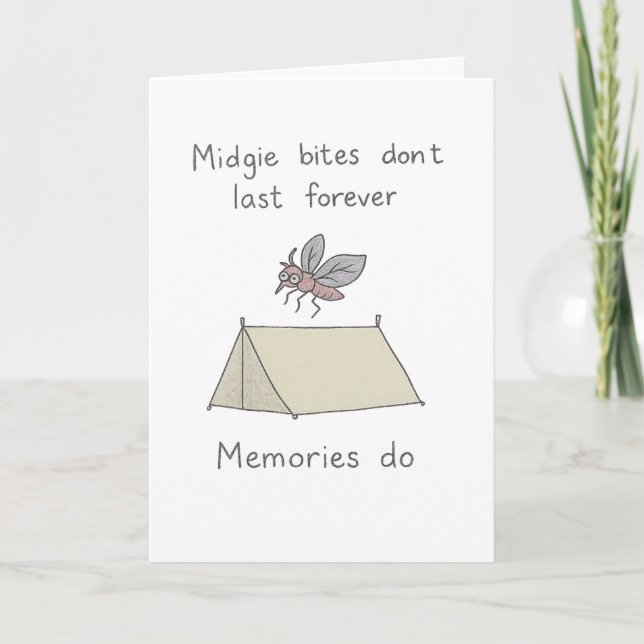 Funny Scottish Camping Holiday Midgie  Card (Front)