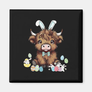 Funny Scottish Cow Easter Eggs Farmers Easter Day  Magnet
